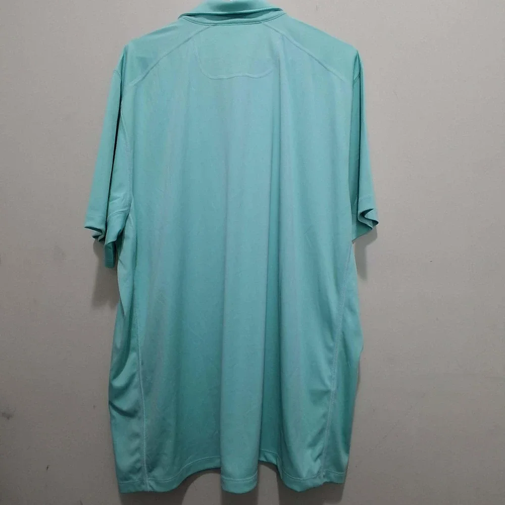 Tommy Bahama Mens XXL Seafoam Green Recycled Polyester Marlin Logo Polo Shirt‎